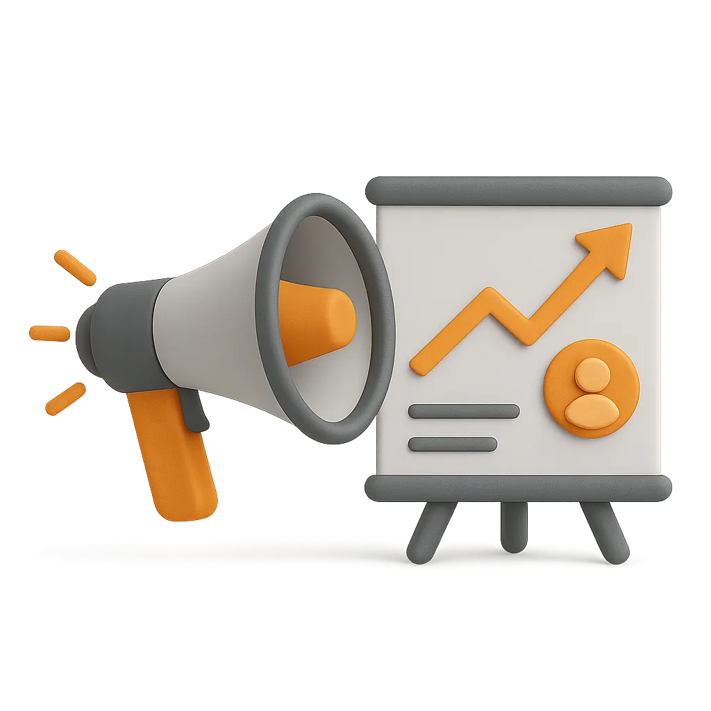 Immagine rappresenta "acquisizione clienti e marketing" in 3d.
